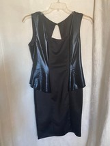 Unbranded Black Peplum Dress Size Large Excellent Condition - £18.71 GBP