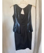 Unbranded Black Peplum Dress Size Large Excellent Condition - £18.68 GBP