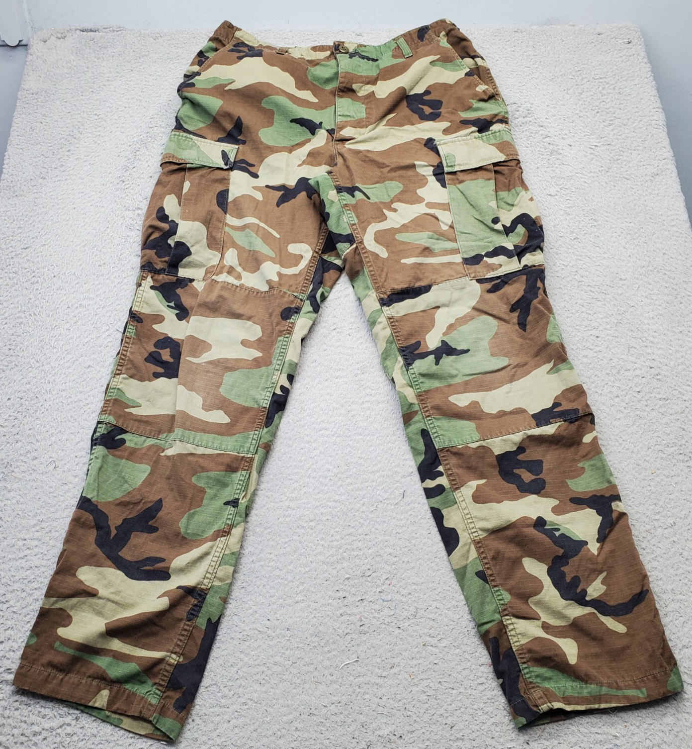 Mens Military Camouflage Pants M Multi Utility Pockets Buckle Adjustable... - £23.61 GBP