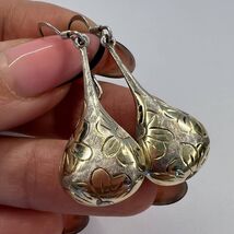 Vintage Gilt Sterling Silver 925 Women's Jewelry Earrings Drops Italy 4.... - $128.00