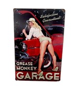Grease Monkey Garage Blonde Mechanic Pin Up Metal Sign by Greg Hildebrandt - $32.95