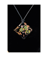 Vintage Murano Glass Venetian Multicolor, w/Copper Dust, Pendant, 18&quot; Cord - $59.57 CAD