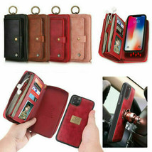 For iPhone 11/12 Pro Max 12Mini Leather wallet FLIP MAGNETIC case cover - £66.57 GBP