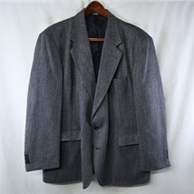 Vtg Haggar 46R Blue Soft Tweed Wool 2 Button Blazer Jacket Sport Coat - £31.45 GBP