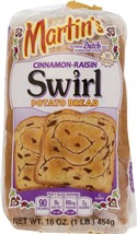 Martin's Famous Pastry Cinnamon Raisin Swirl Potato Bread- 16 oz. Bag (4 Bags) - $33.61