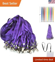 Affordable 3/8&quot; Purple Flat Lanyards - Comfortable and Durable 100 Pack - $45.00