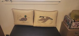 Vintage Mallard Duck Goose Small Throw Pillow Pillows - £17.08 GBP