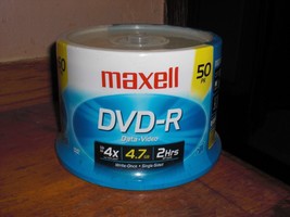 Maxell DVD-R Discs 4.7GB 50/Pack Data Video - NEW/ Factory Sealed - $21.78