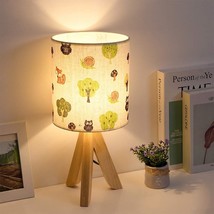 Tripod Table Lamp - Kids Nightstand Lamp With Fabric Cartoon Lampshade, Modern B - £44.16 GBP