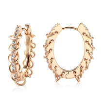New Trendy 585 Rose Gold Hoop Earrings For Women Vintage Bride Wedding J... - £10.11 GBP