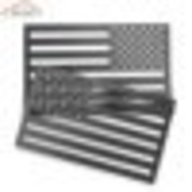 1Pair Embossed 3D   Flag Emblem Decal Stickers Matte Black 5&quot; x 3&quot; Patriotic USA - £58.75 GBP