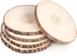 5 Pack 7-9 Inch Natural Wood Slices for Centerpieces, Wood Slice DIY Projects - £31.64 GBP