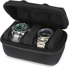 RIGICASE Hard Compact Watch Roll Travel Case, 2 Slots Portable Holder and Organi - £16.43 GBP