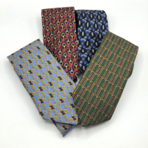 Burberrys Mens Lot of 4 Silk Neck Tie Novelty Print Pattern England &amp; Fr... - £46.38 GBP