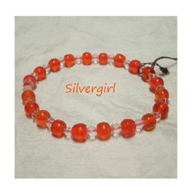 India orange glass clear bead gp stretch bracelet thumb200