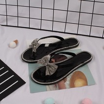 Summer new flat-bottom fashion Women‘s  flip-flops Sexy Rome rhinestone bow wild - £18.45 GBP