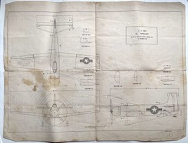 Vintage 1940’s U.S. Navy Douglas AD-2 SKYRAIDER Blueprint Plans 21&quot;x16” - $79.99