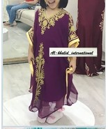 New Georgette Wedding Maxi Stylish Kids Moroccan Kaftan Dress Long Gown - £48.15 GBP