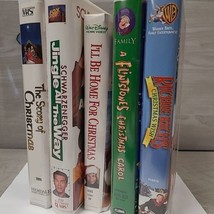 VHS Clamshell 90s Christmas Movie Lot Flintstones Richie Rich Jingle All The Way - £7.87 GBP