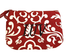 Thirty-One Zippered Pouch Red/White Monogrammed &quot;LUV&quot; - £6.04 GBP