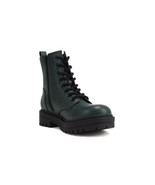 SODA FIRM - Lace-up combat boots with cleated sole and side zipper Fores... - $32.73