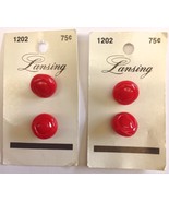 Lot 4 Lansing Buttons Red Size 9/16 inch Style 1202 Vintage 1970s 1980s ... - £4.78 GBP