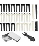 Acoustic Guitar Bridge Pins Ivory Black 36-Pack Bridge Pin Puller Remove... - $297.97 MXN