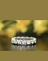 14k white gold over 2.5ct dvvs1 diamond ring wedding band vintage eternity style - £54.72 GBP