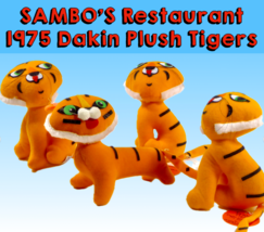 SAMBO&#39;S Pancake Restaurant NOS Plush Tigers, 1975 Originals, Only Two Re... - $22.49