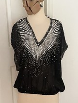 Roberto Cavalli Sequined Silk Top 44/10 NWT - £68.16 GBP