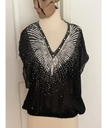 Roberto Cavalli Sequined Silk Top 44/10 NWT - $88.11