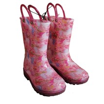 Member&#39;s Mark Girls Waterproof Glitter Unicorn Light Up Pull-On Rain Boots - £15.71 GBP