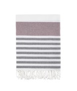 Bello Turkish Towel Ferzan Burgundy Black, Handwoven Peshtemal, 39 x 66.... - $38.34 CAD