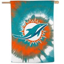 NFL Miami Dolphins Tie Dye Garden Flag Indoor Outdoor 28&quot;x40&quot; NEW - £11.95 GBP