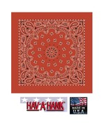 USA MADE Hav-A-Hank BURNT ORANGE PAISLEY Bandana BANDANNA SCARF Scarve H... - £7.20 GBP