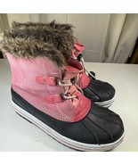 Cat &amp; Jack Snow Boots Pink with Thinsulate Lining and Faux Fir Girls Size 4 - $264.63 MXN