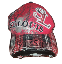 St. Louis City Hunter Red Plaid Adjustable Hat Baseball Cap Hook/Loop - £14.32 GBP
