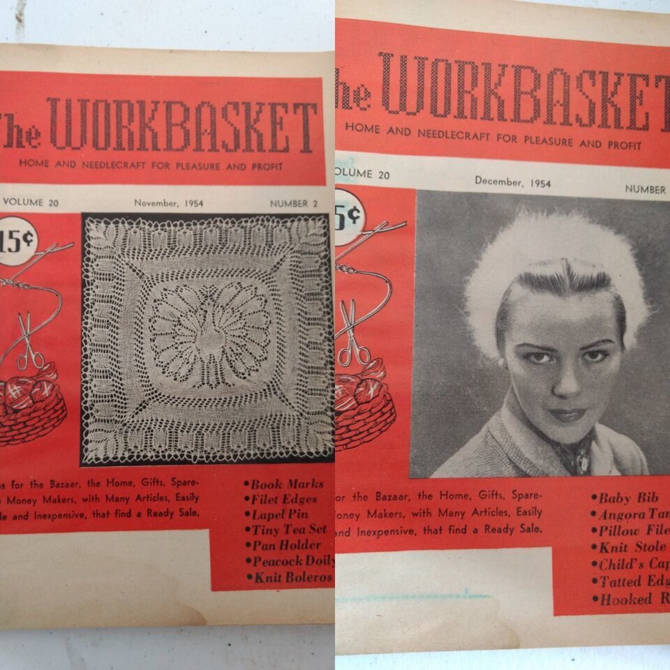 1954 2 Issues of The Workbasket Home &amp; Needlecraft  Booklets November &amp; ... - $2.97