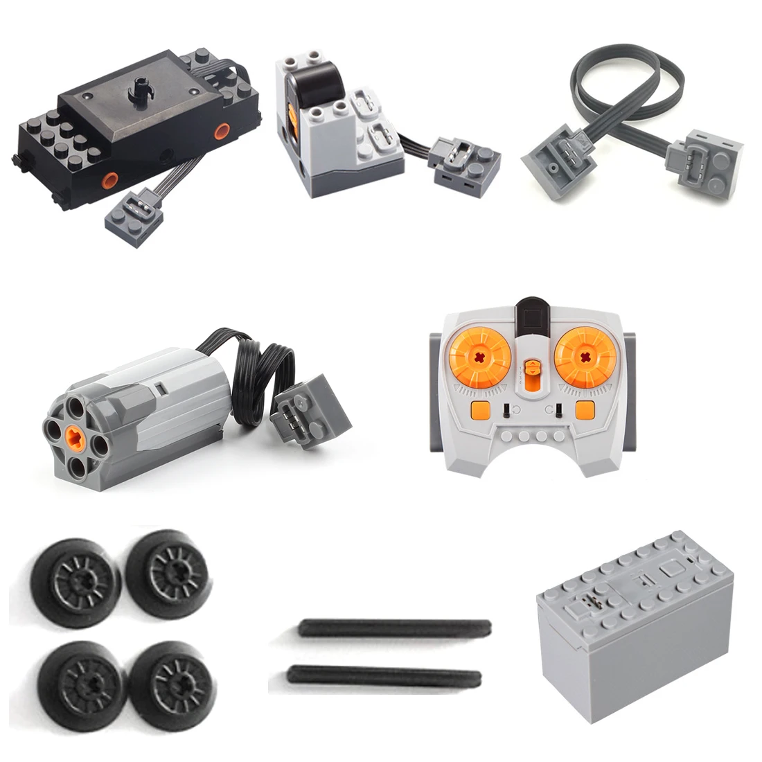 12Pcs DIY Train Adjustable Speed Motor Accessories Small Particle Building Block - £85.52 GBP