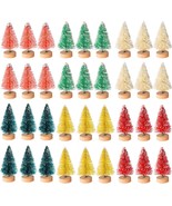 Artificial Mini Christmas Trees Bottle Brush Trees Snow Frosted Trees wi... - £25.22 GBP