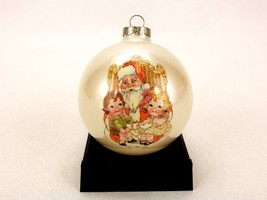 Campbell Kids Christmas White Glass Ball Ornament, 1988 Collector&#39;s Edition - £15.59 GBP