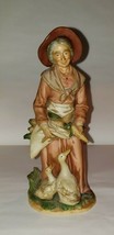 Vintage Homco Figurine #1477  Old Woman W/Geese - £7.55 GBP