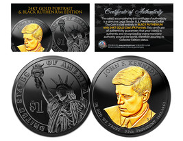Black RUTHENIUM John Kennedy 2015 Presidential $1 Dollar Coin 24K Enigma D Mint - £14.90 GBP