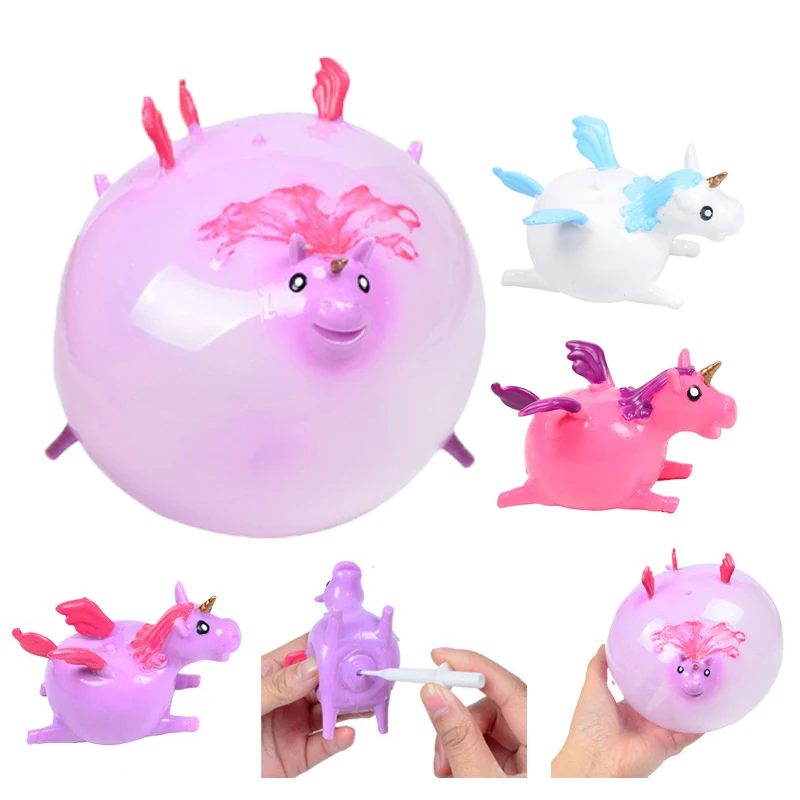 Unicorn Squishy Toys Antistress Inflatable Dinosaur Toy Squeeze Soft Ball - £10.96 GBP