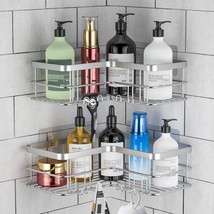 Corner Shower Caddy, Adhesive Shower Shelves No Drilling [2-Pack], Rustproof Sta - £31.63 GBP