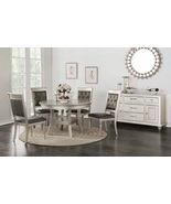 Elegant 5-Piece Round Dining Set with Glass Inlay Top and Tufted Upholst... - €946,76 EUR