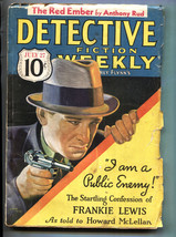 Detective Fiction Weekly 7/27/1935--Ray Cummings-Frankie Lewis-Crime Pulp Mag... - £50.74 GBP