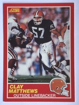 1989 Score #127 Clay Matthews Cleveland Browns NFL Football Card - £0.95 GBP