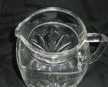 Federal Glass Starburst Clear Pitcher Square with Star Embossed on Botto... - $19.79