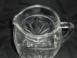 Federal Glass Starburst Clear Pitcher Square with Star Embossed on Bottom 32+oz - £15.56 GBP